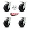 Service Caster 8'' Extra Heavy Duty Phenolic Swivel Caster Set with Swivel Locks , 4PK CRAN-SCC-KP92S830-PHR-BSL-4 - alternate 4